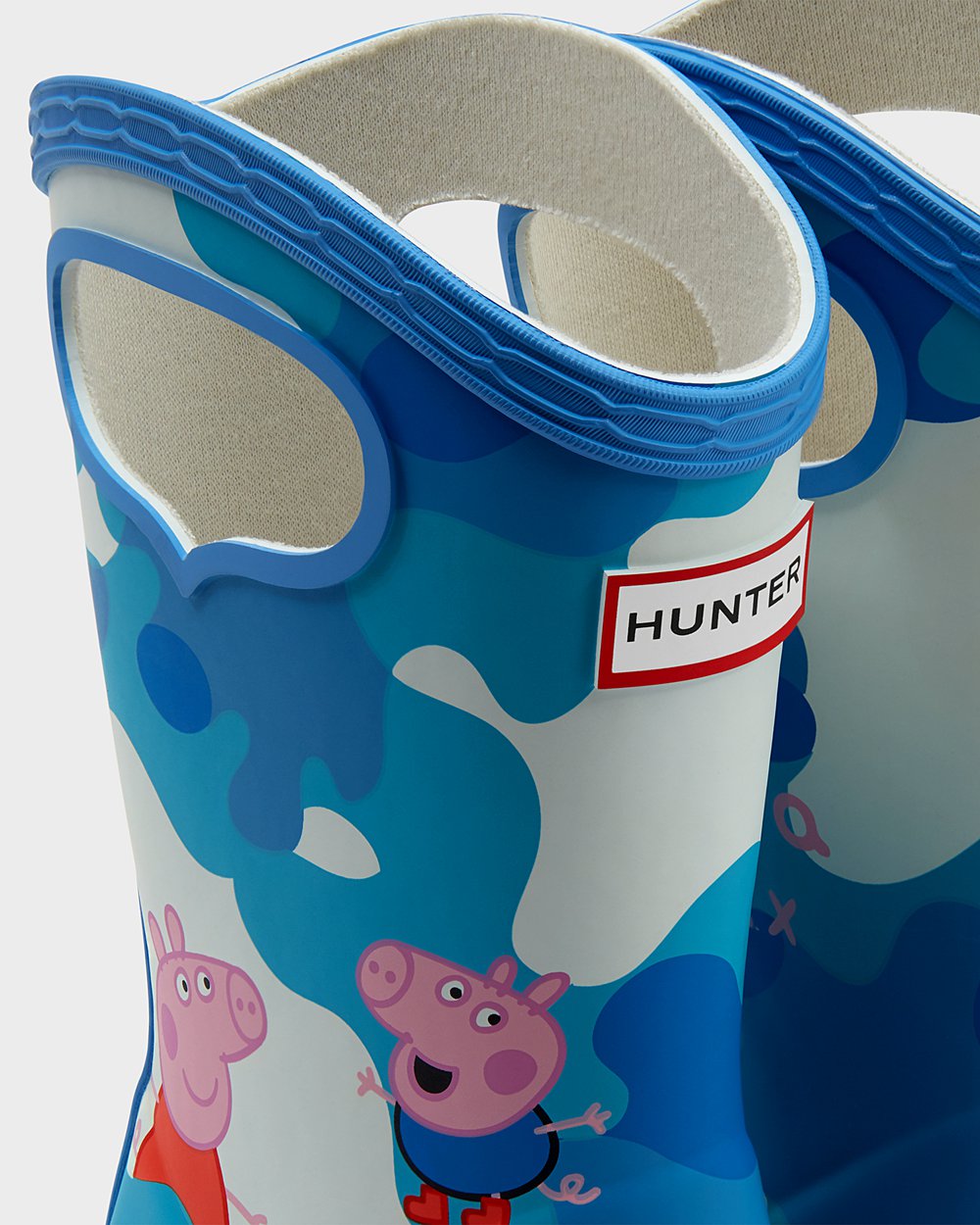 Gumowce Dziecięce - Hunter Original First Peppa Pig Grab Handle - Niebieskie - SAJW-36215
